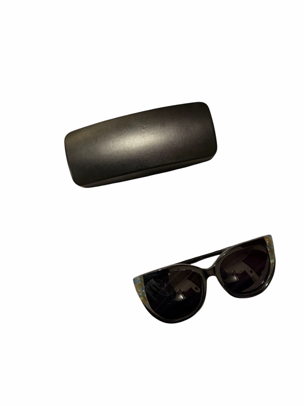 Bebe Black Cat-Eye Sunglasses with Tortoiseshell  Greenish Accents - Picture 3 of 10